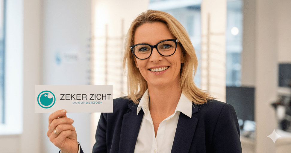 Een tevreden persoon met een betrouwbaar brilrecept in de hand.