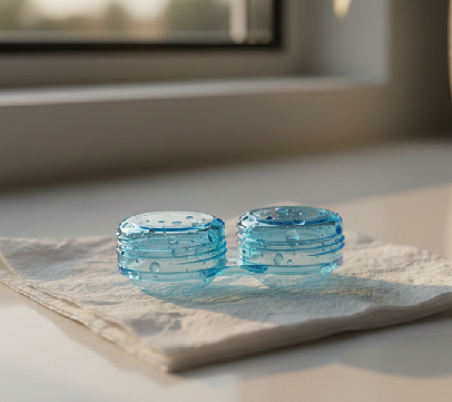 Lenshouder ondersteboven laten drogen op een schone tissue buiten de badkamer.