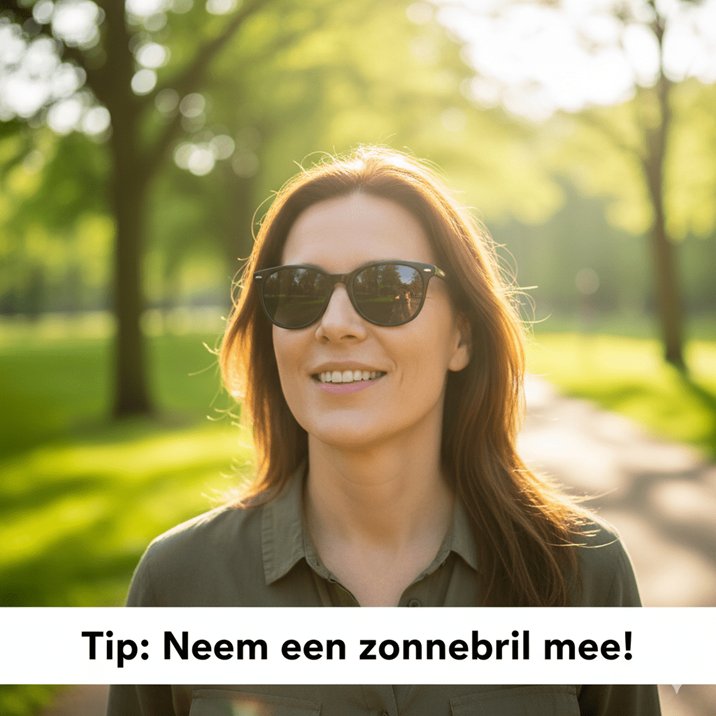 Een zonnebril, belangrijk om mee te nemen naar de afspraak.